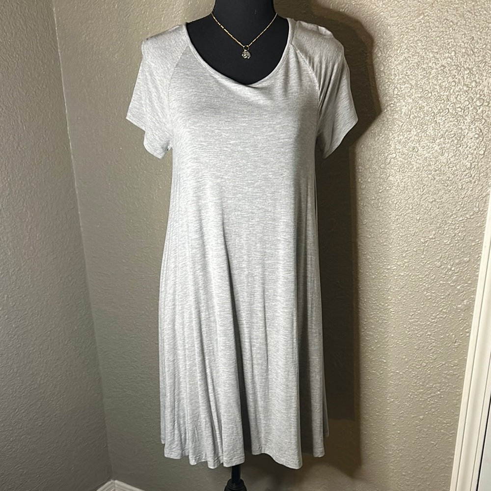 OLD NAVY Solid Knit Swing Dress in heather grey